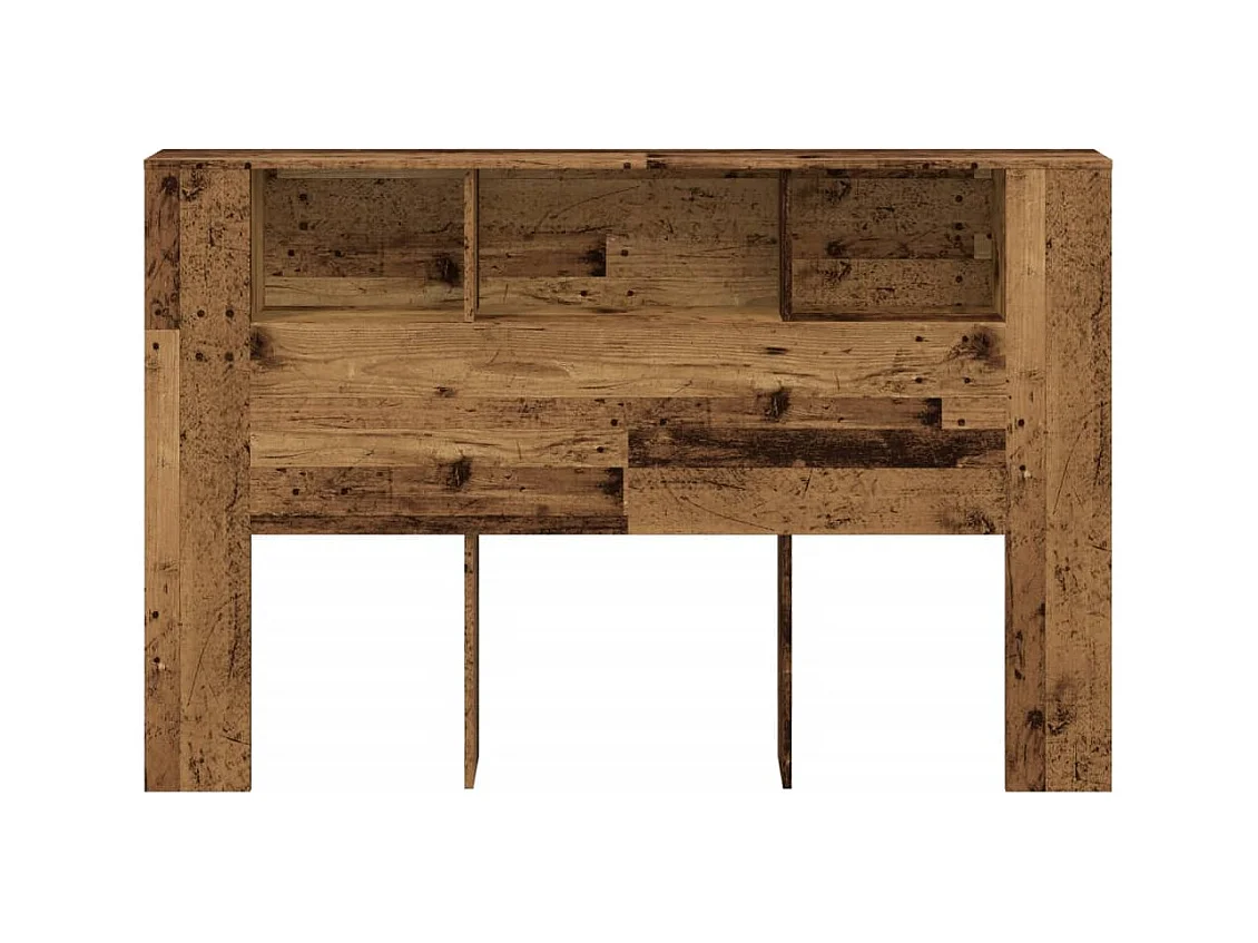 Tête de Lit avec rangement | Armoire de tête de lit vieux bois 160x18,5x103,5 cm