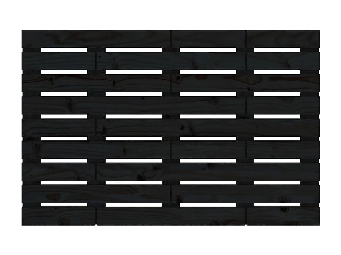 Cabecero de Cama | Cabezal de cama | Mueble de cabecero de pared madera maciza pino negro 106x3x63 cm