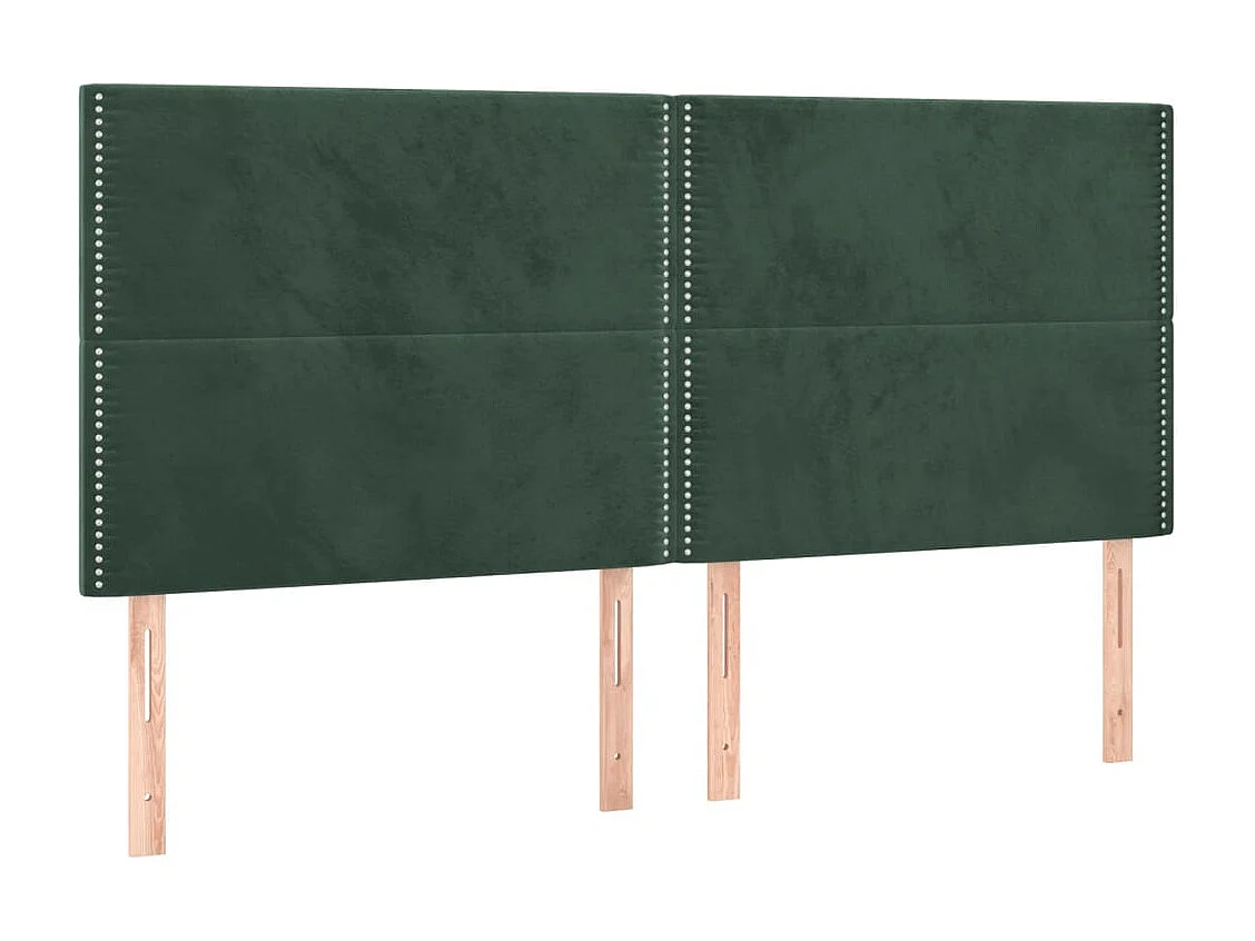 Hoofdbord | Hoofdeinde LED 200x5x118/128 cm fluweel donkergroen