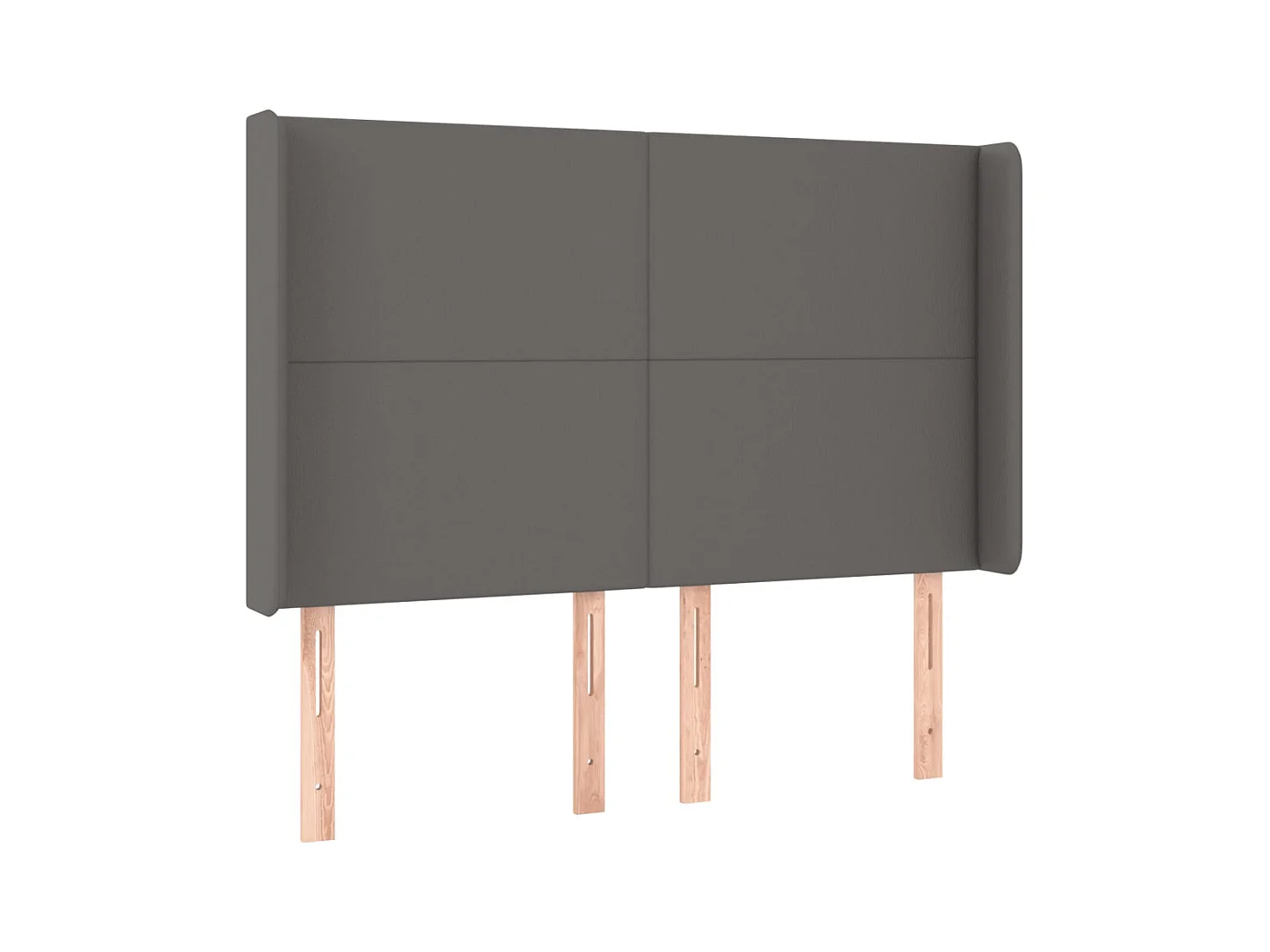 Tête de Lit | Panneau de tête pour lit Moderne à LED Gris 147x16x118/128 cm Similicuir