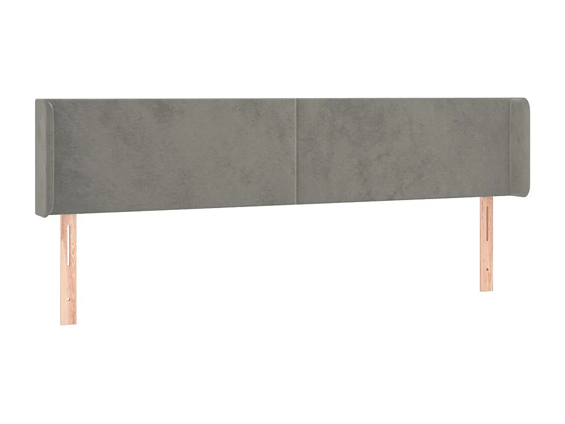 Hoofdbord | Hoofdeinde LED 163x16x78/88 cm fluweel lichtgrijs