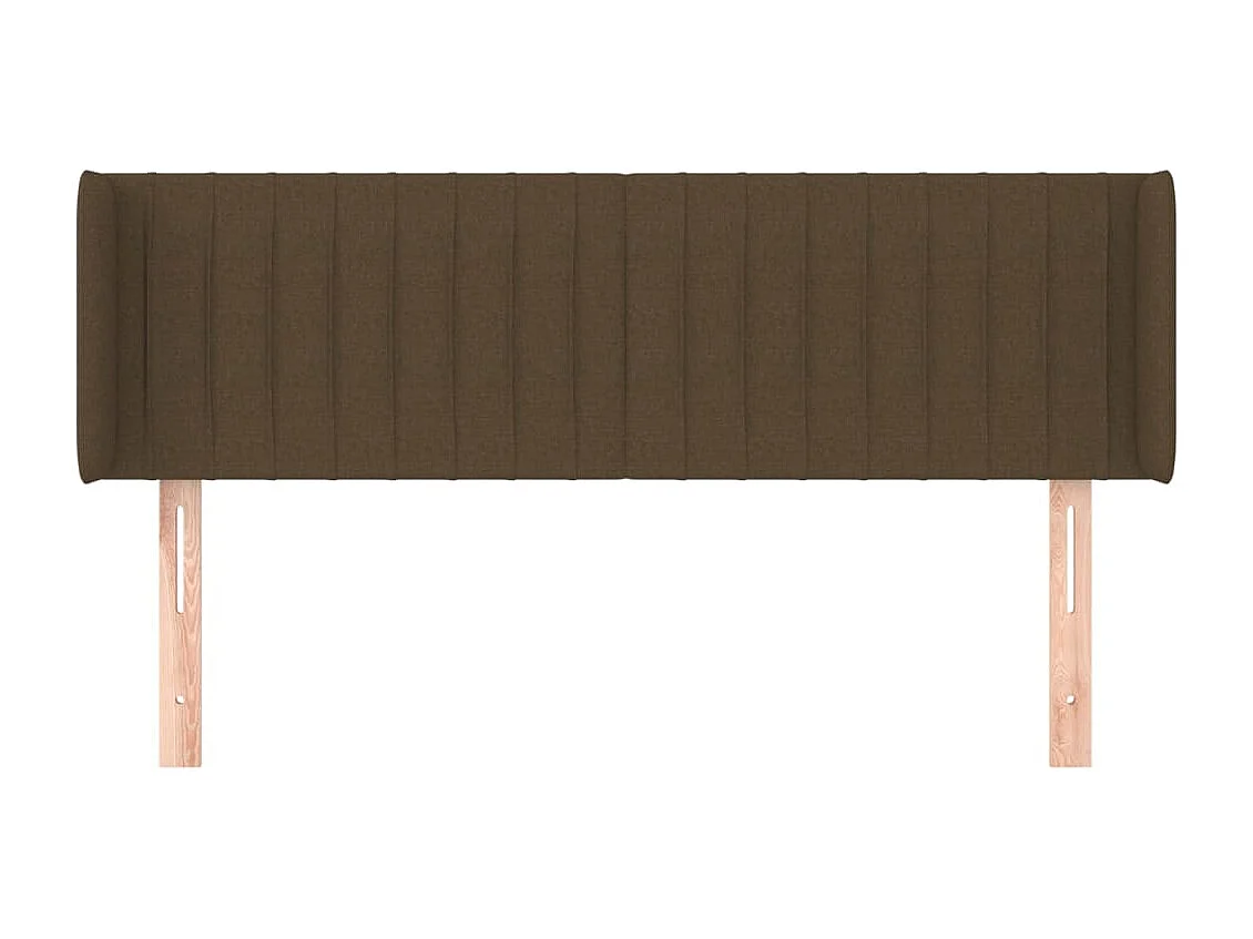 Tête de Lit | Panneau de tête pour lit Moderne avec oreilles Marron Foncé 147x16x78/88 cm Tissu