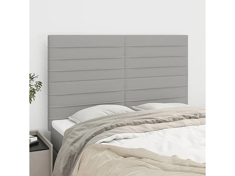 Têtes de lit | Panneaux de tête pour lit Moderne 4 pcs Gris clair 72x5x78/88 cm Tissu
