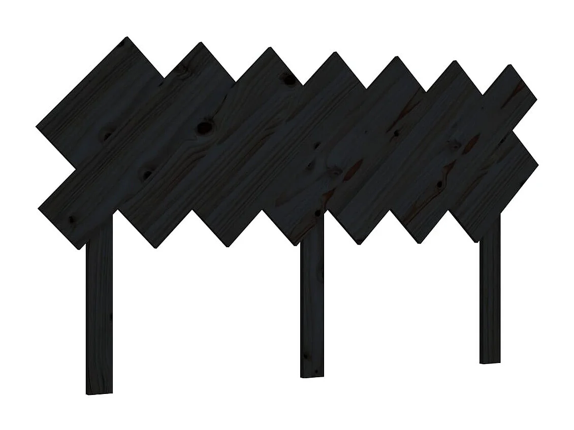 Tête de Lit | Panneau de tête pour lit Moderne Noir 141x3x80,5 cm Bois massif de pin