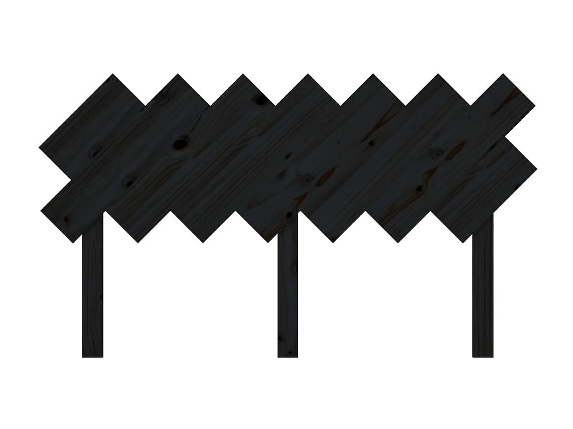 Tête de Lit | Panneau de tête pour lit Moderne Noir 141x3x80,5 cm Bois massif de pin