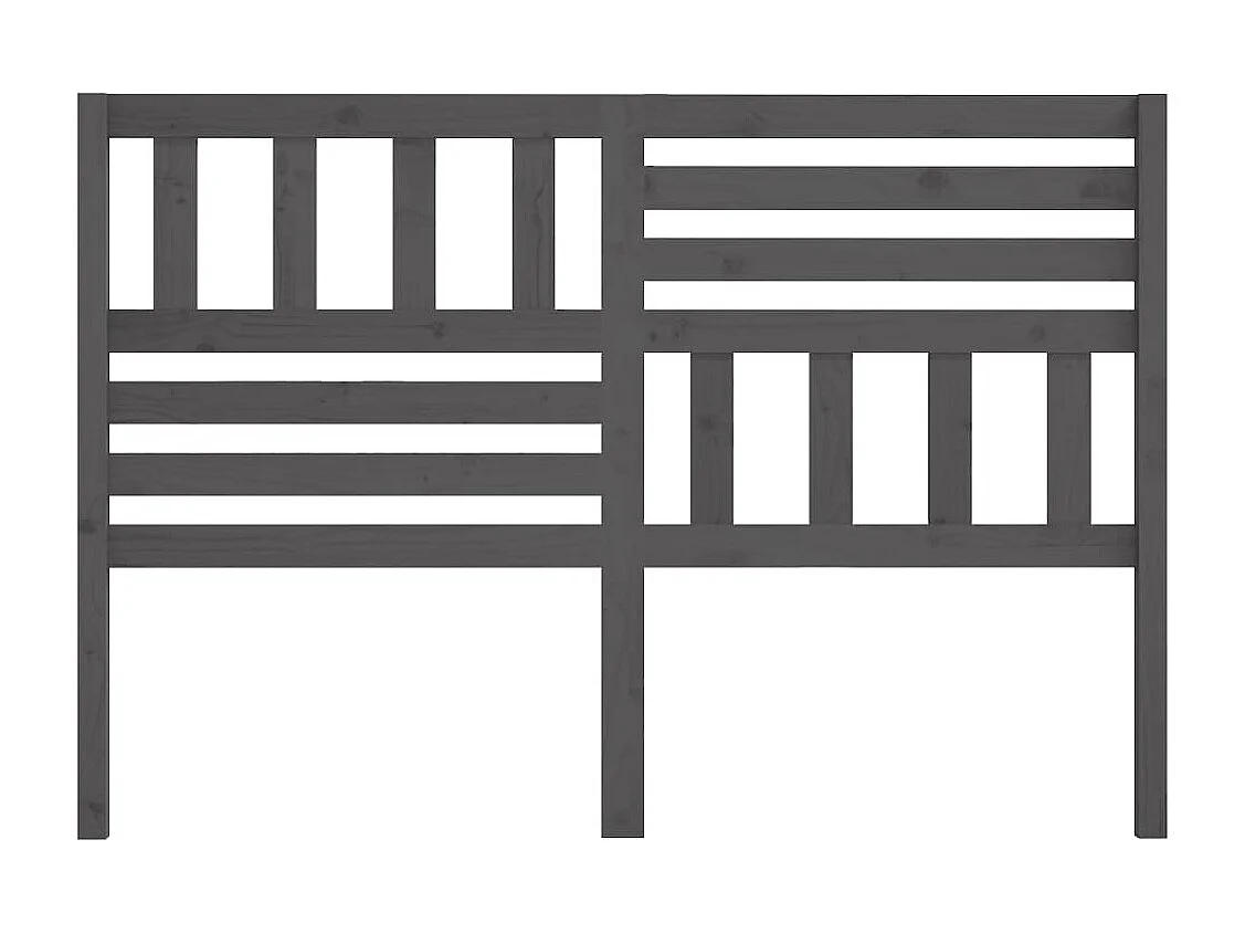 Tête de Lit | Panneau de tête pour lit Moderne Gris 126x4x100 cm Bois massif de pin