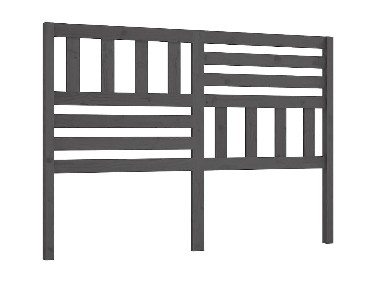 Hoofdbord | Hoofdeinde 126x4x100 cm massief grenenhout grijs