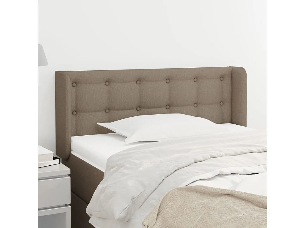 Tête de Lit | Panneau de tête pour lit Moderne avec oreilles Taupe 93x16x78/88 cm Tissu