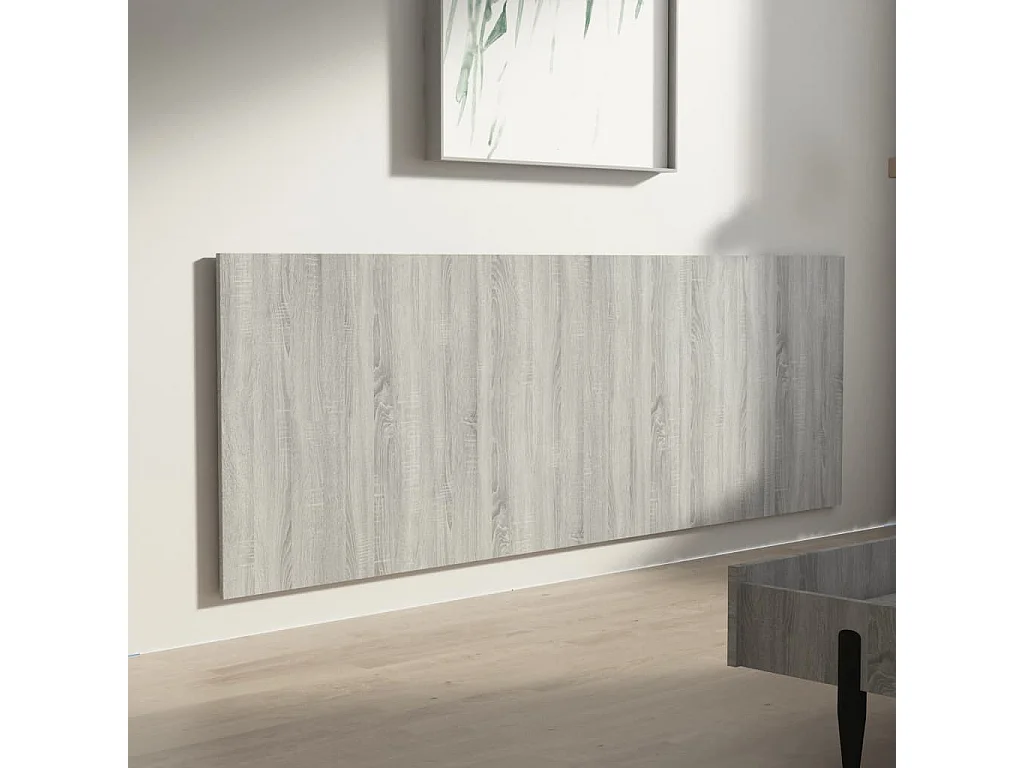 Hoofdbord | Hoofdeinde wandmodel 240x1,5x80 cm bewerkt hout grijs sonoma