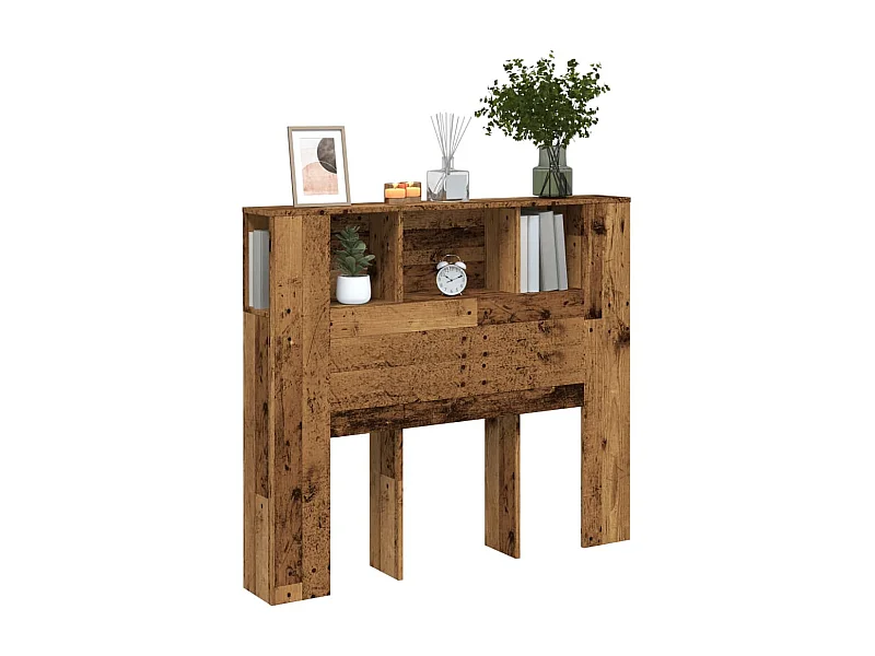 Tête de Lit avec rangement | Armoire de tête de lit vieux bois 120x19x104,5 cm