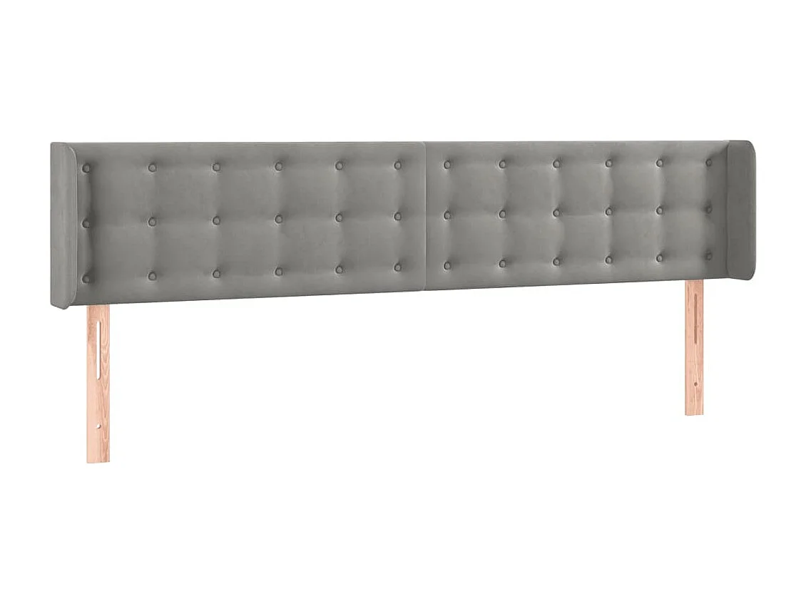Hoofdbord | Hoofdeinde LED 163x16x78/88 cm fluweel lichtgrijs