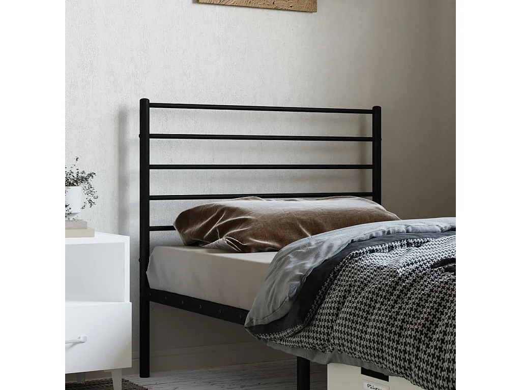 Tête de Lit | Panneau de tête pour lit Moderne métal noir 80 cm