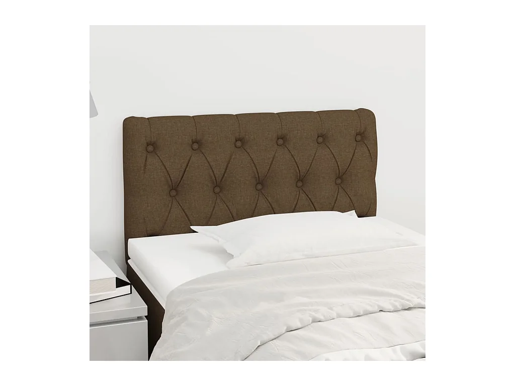 Tête de Lit | Panneau de tête pour lit Moderne Marron Foncé 80x7x78/88 cm Tissu
