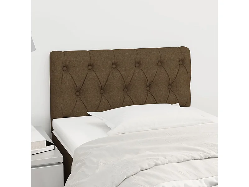 Mueble cabecero | Cabezal de cama | Cabecero de tela marrón oscuro 80x7x78/88 cm