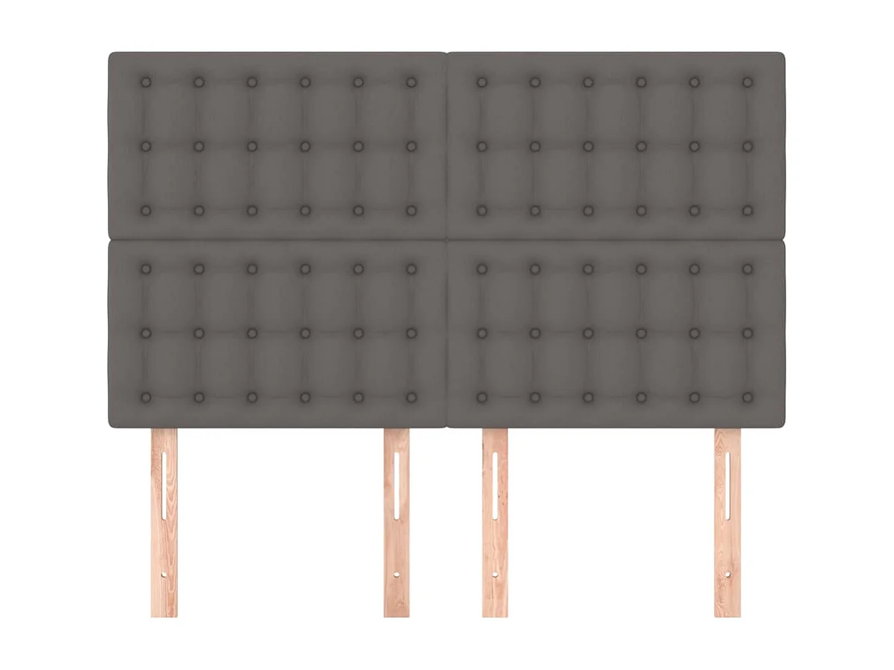 Têtes de lit | Panneaux de tête pour lit Moderne 4 pcs Gris 72x5x78/88 cm Similicuir