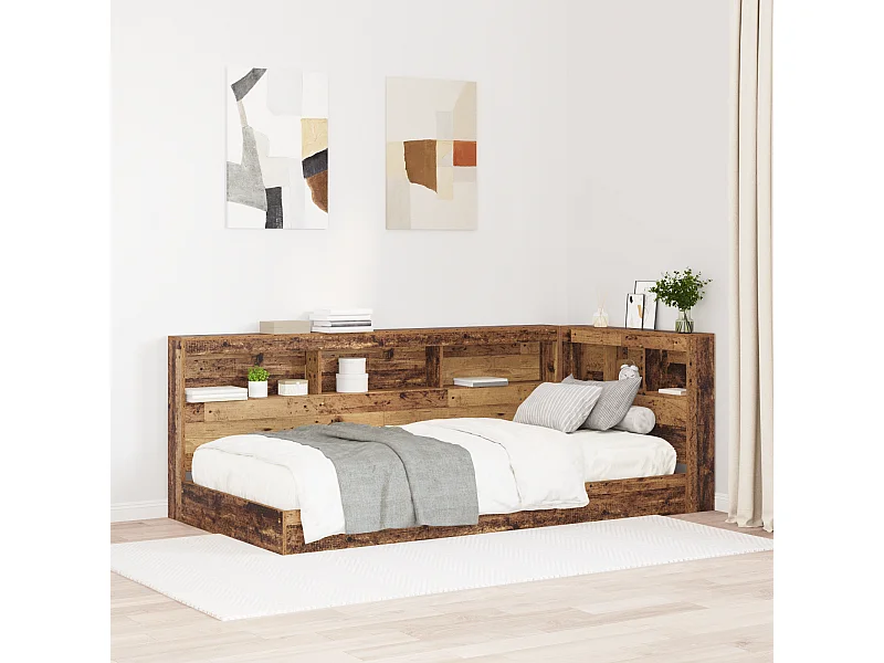 Tête de Lit de rangement | Panneau de tête pour lit Bois ancien 75 cm Bois d'ingénierie