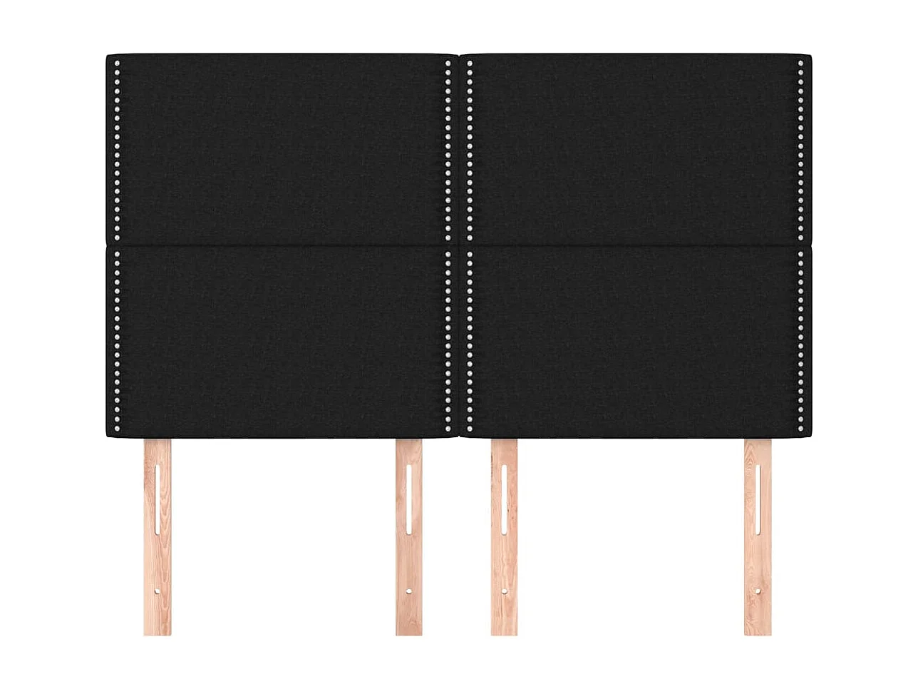 Cabeceros | Cabezal de cama | Mueble de cabecero 4 unidades tela negro 72x5x78/88 cm