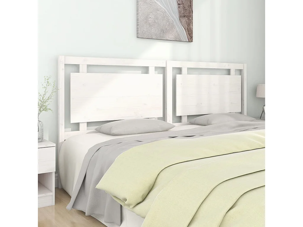 Hoofdbord | Hoofdeinde 205,5x4x100 cm massief grenenhout wit