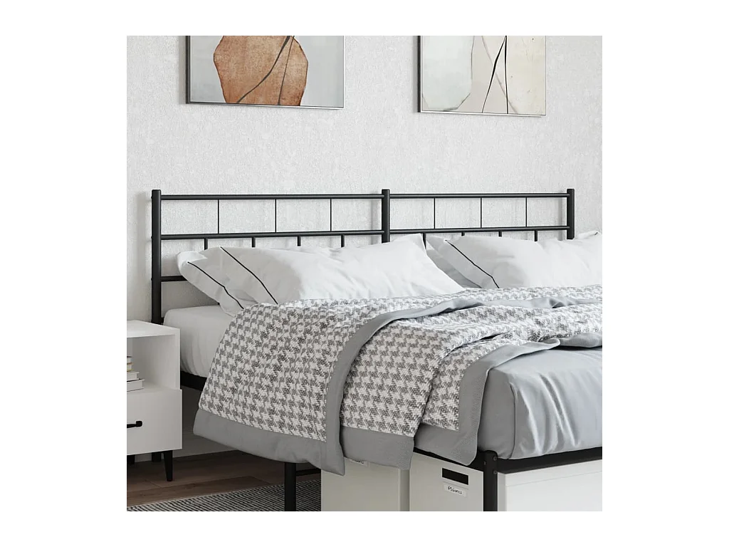 Mueble cabecero | Cabezal de cama | Cabecero de metal negro 160 cm