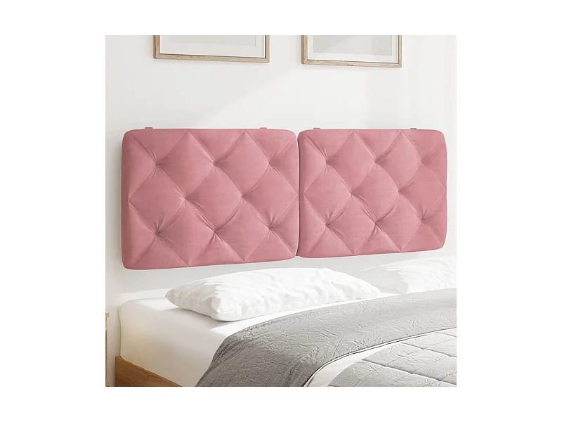 Cabecero de Cama | Cabezal de cama | Mueble de cabecero acolchado terciopelo rosa 120 cm