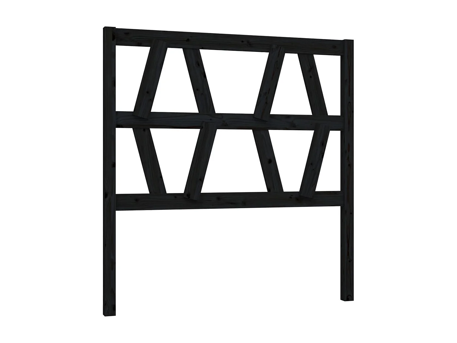 Tête de Lit | Panneau de tête pour lit Moderne Noir 96x4x100 cm Bois massif de pin