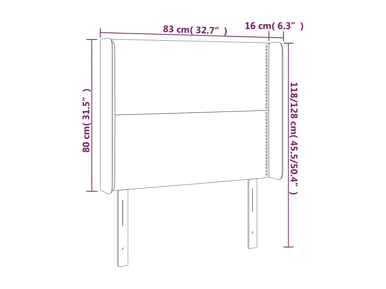 Tête de Lit | Panneau de tête pour lit Moderne à LED Blanc 83x16x118/128 cm Similicuir