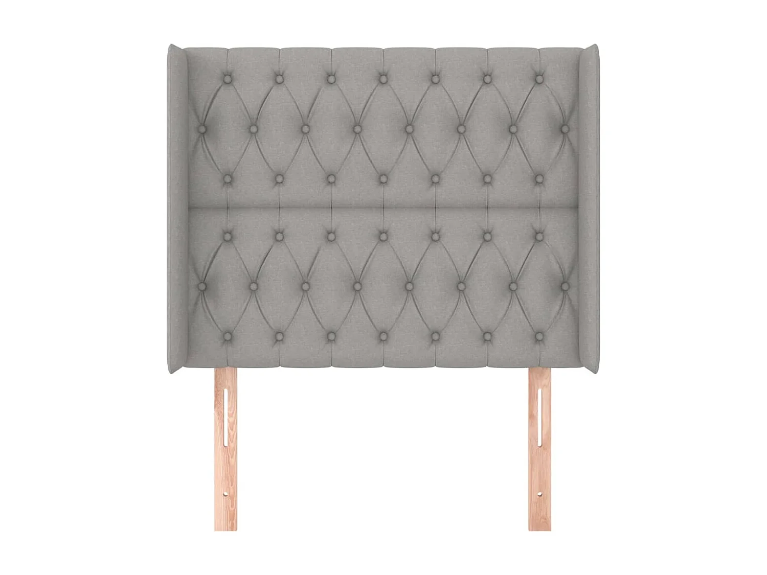 Tête de Lit | Panneau de tête pour lit Moderne avec oreilles Gris clair 103x16x118/128 cm Tissu