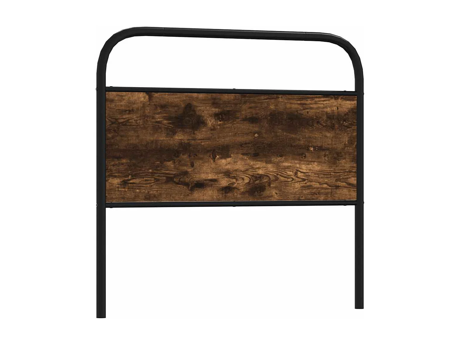 Mueble cabecero | Cabezal de cama | Cabecero de acero y madera de ingeniería roble ahumado 90 cm