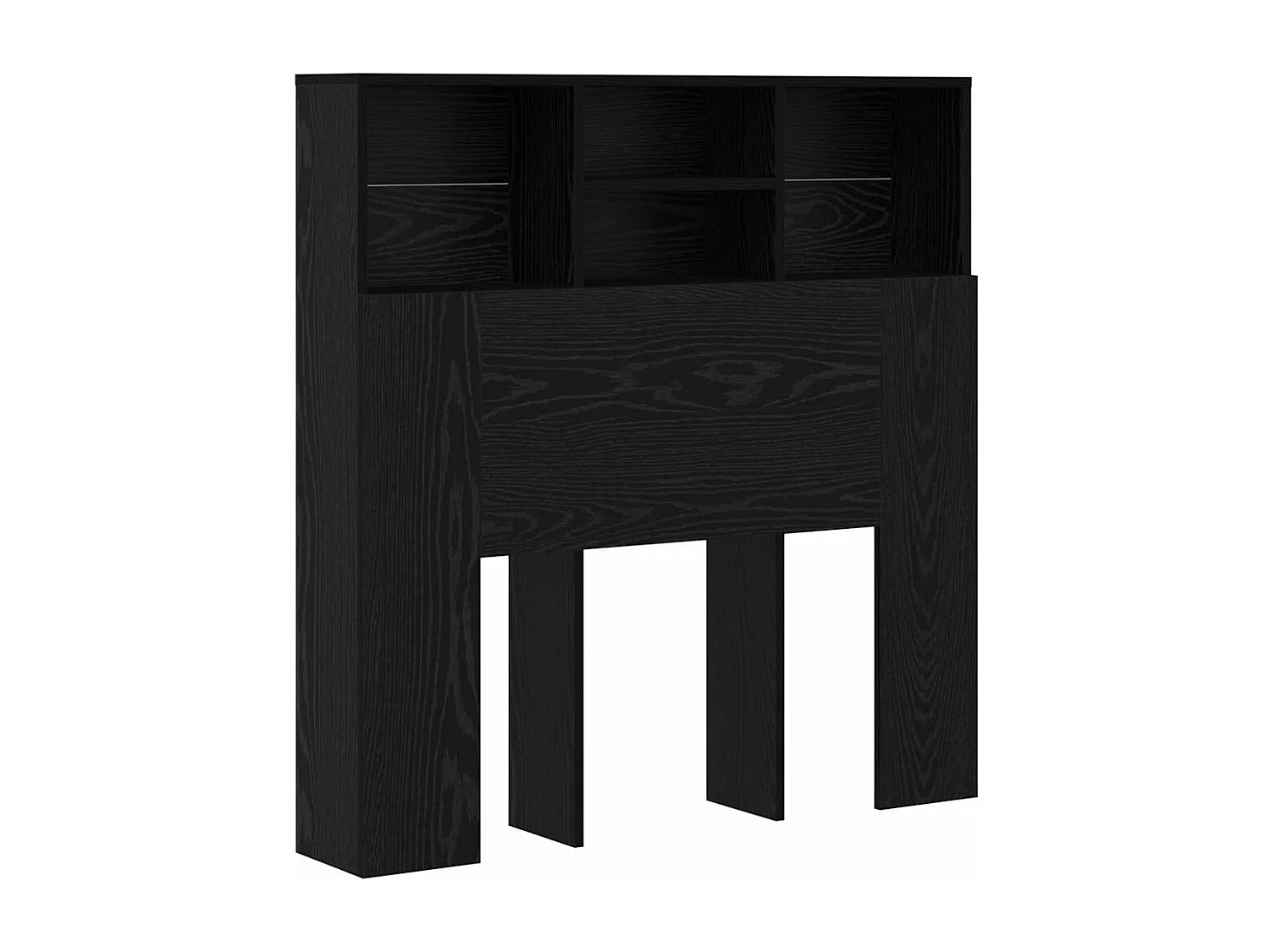 Cabinet de Tête de Lit | Commode de tête de lit avec étagère Chêne noir Bois Composite