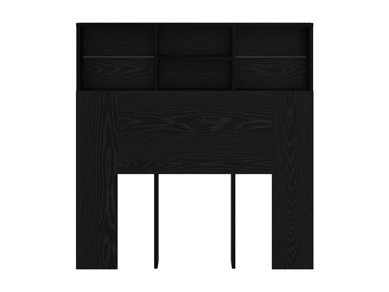 Cabinet de Tête de Lit | Commode de tête de lit avec étagère Chêne noir Bois Composite