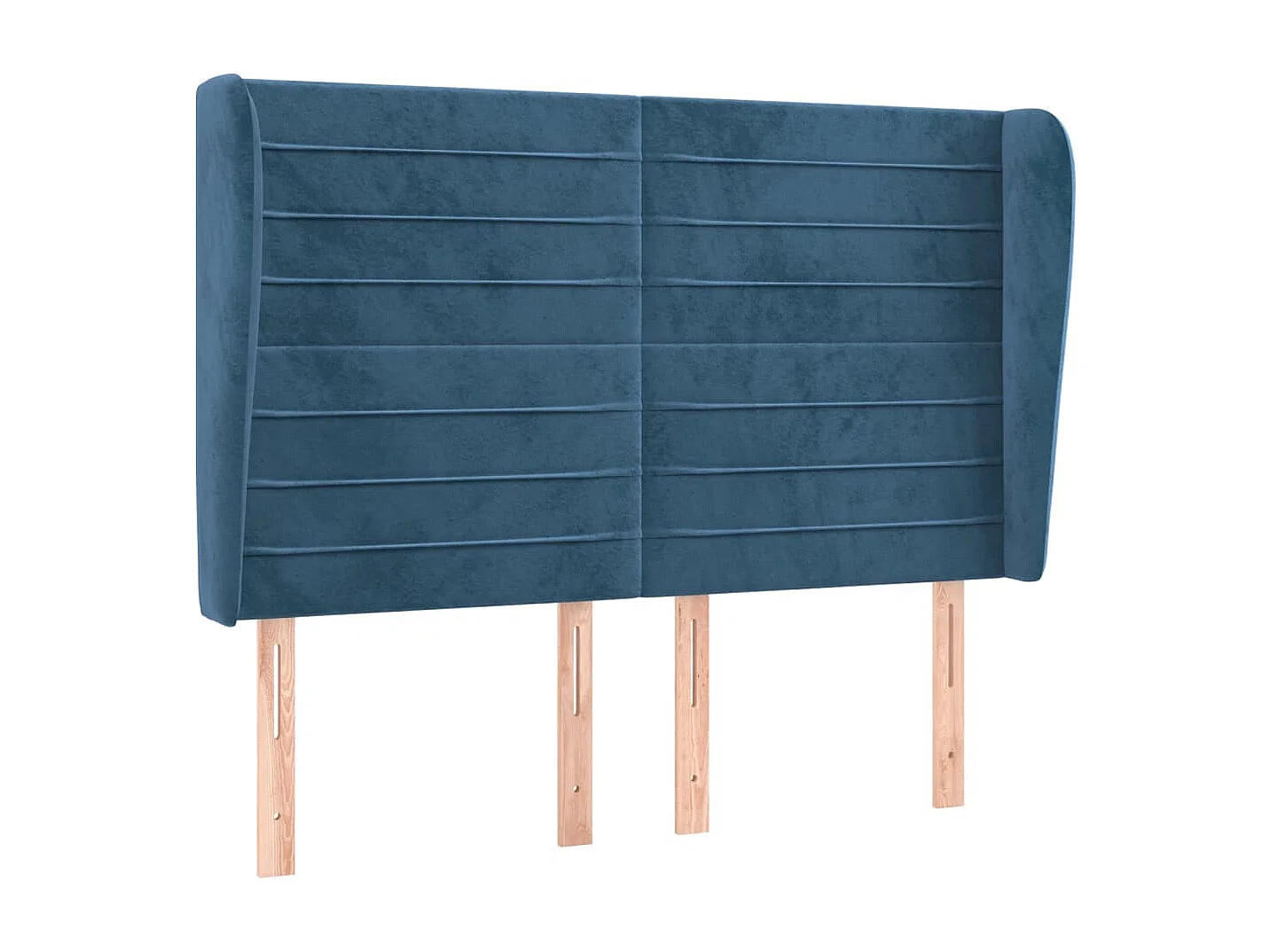 Tête de Lit | Panneau de tête pour lit Moderne avec oreilles Bleu foncé 147x23x118/128 cm Velours