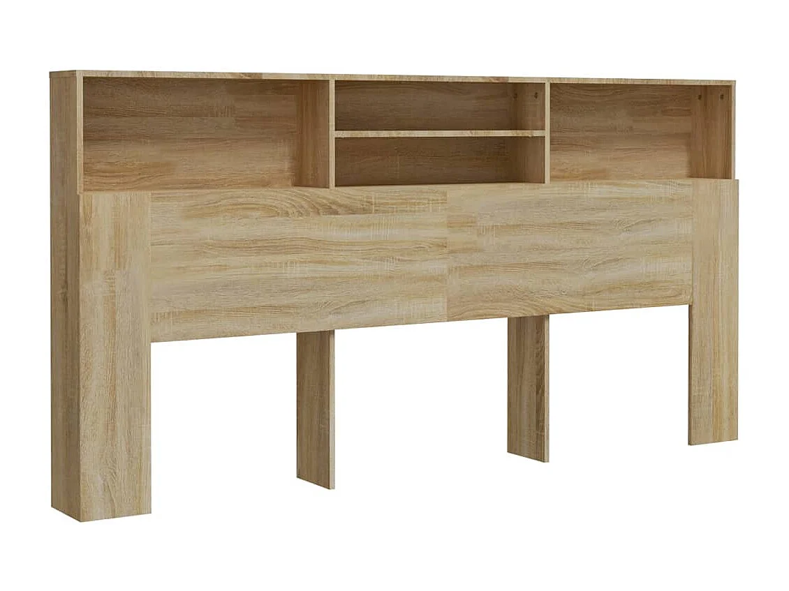 Tête de Lit avec rangement | Armoire de tête de lit chêne sonoma 200x19x103,5 cm