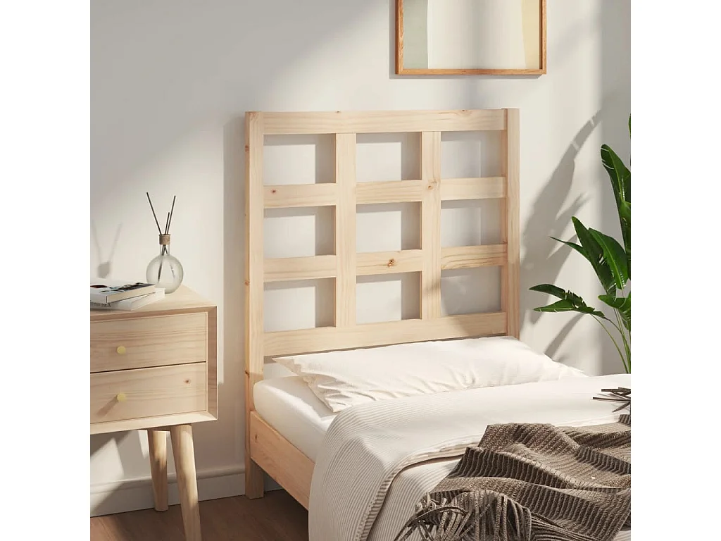 Cabecero de Cama | Cabezal de cama | Mueble de cabecero madera maciza de pino 80,5x4x100 cm