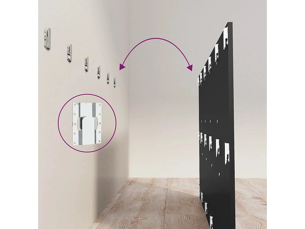 Tête de Lit | Panneau de tête pour lit Moderne Noir 200x1,5x80 cm Bois d'ingénierie