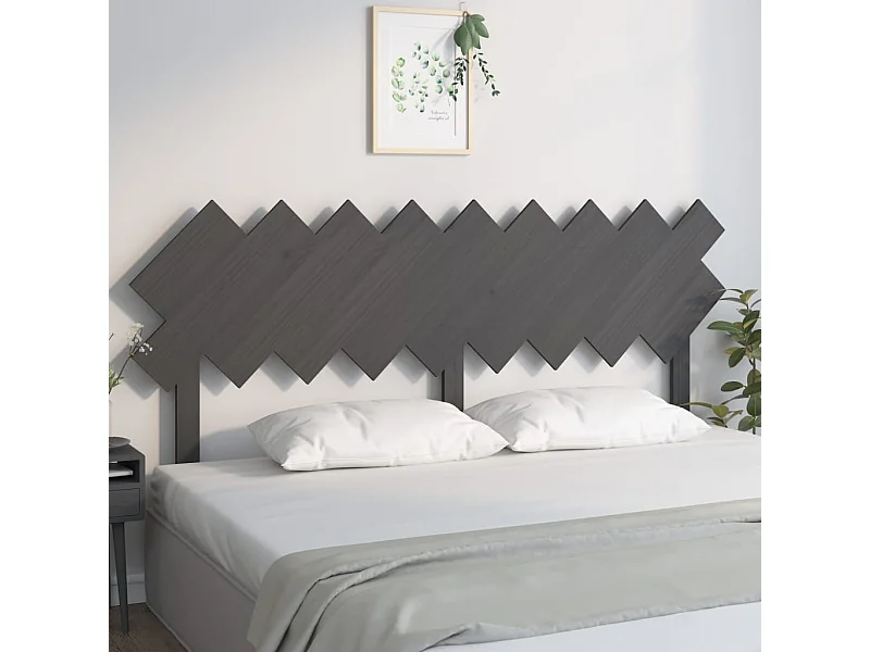 Tête de Lit | Panneau de tête pour lit Moderne Gris 178x3x80,5 cm Bois massif de pin