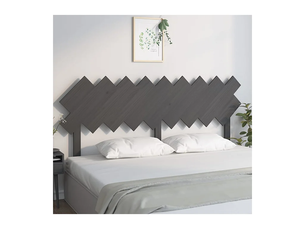 Tête de Lit | Panneau de tête pour lit Moderne Gris 178x3x80,5 cm Bois massif de pin
