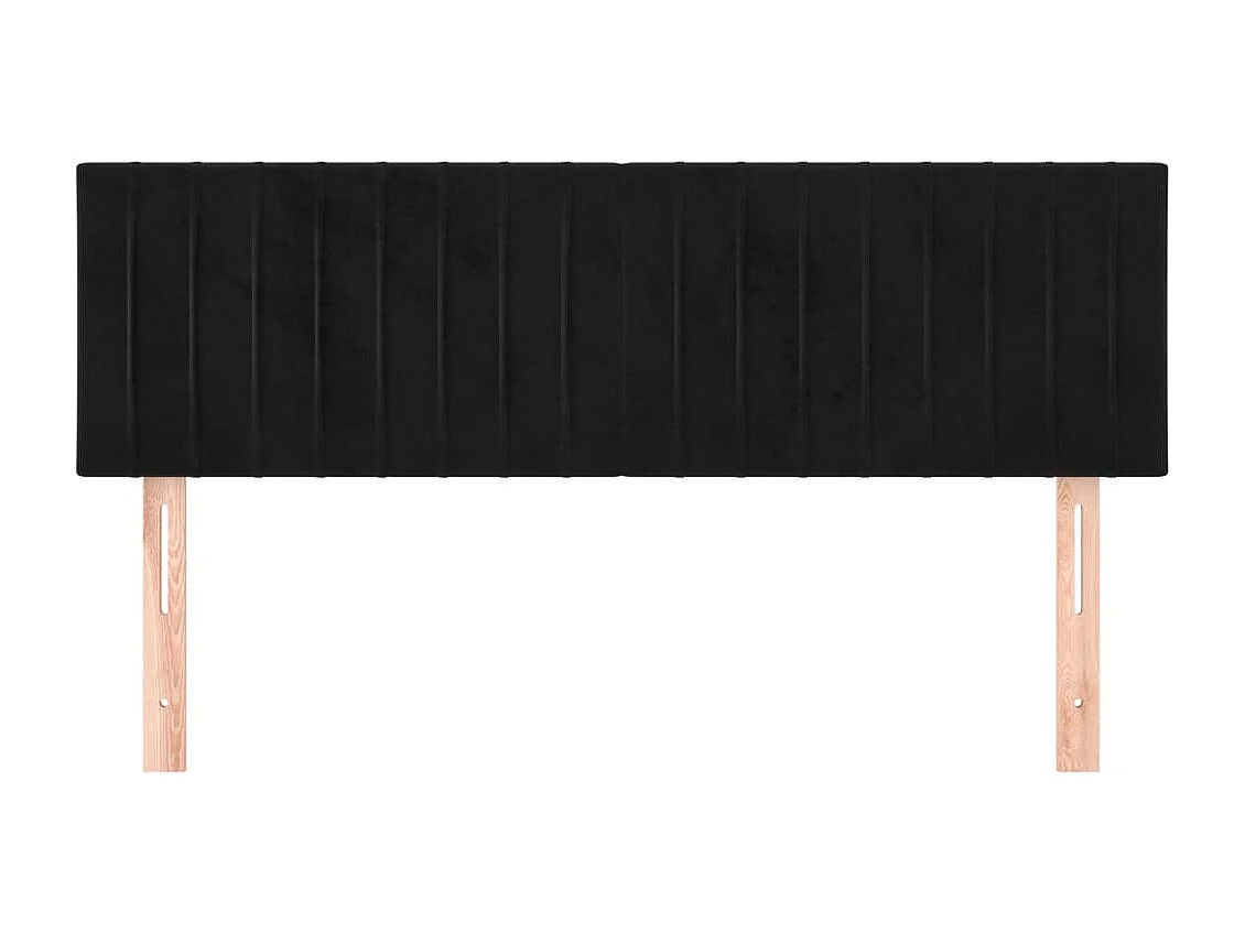 Cabeceros | Cabezal de cama | Mueble de cabecero 2 unidades terciopelo negro 72x5x78/88 cm