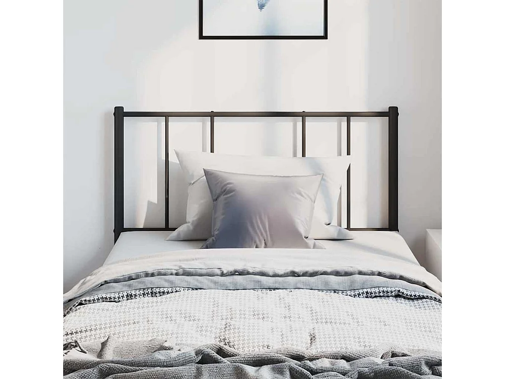 Mueble cabecero | Cabezal de cama | Cabecero de metal negro 100 cm