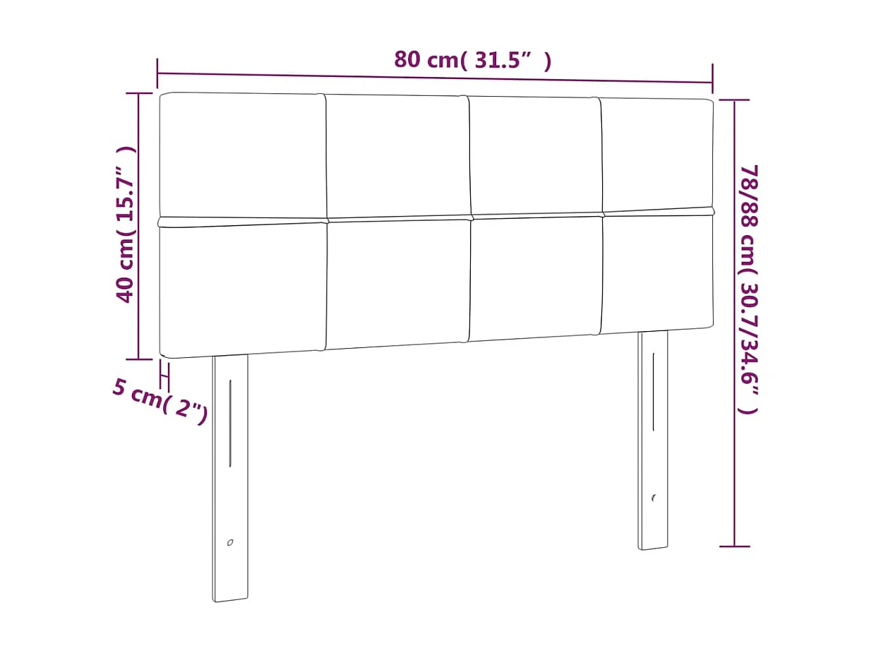 Mueble cabecero | Cabezal de cama | Cabecero de tela marrón oscuro 80x5x78/88 cm