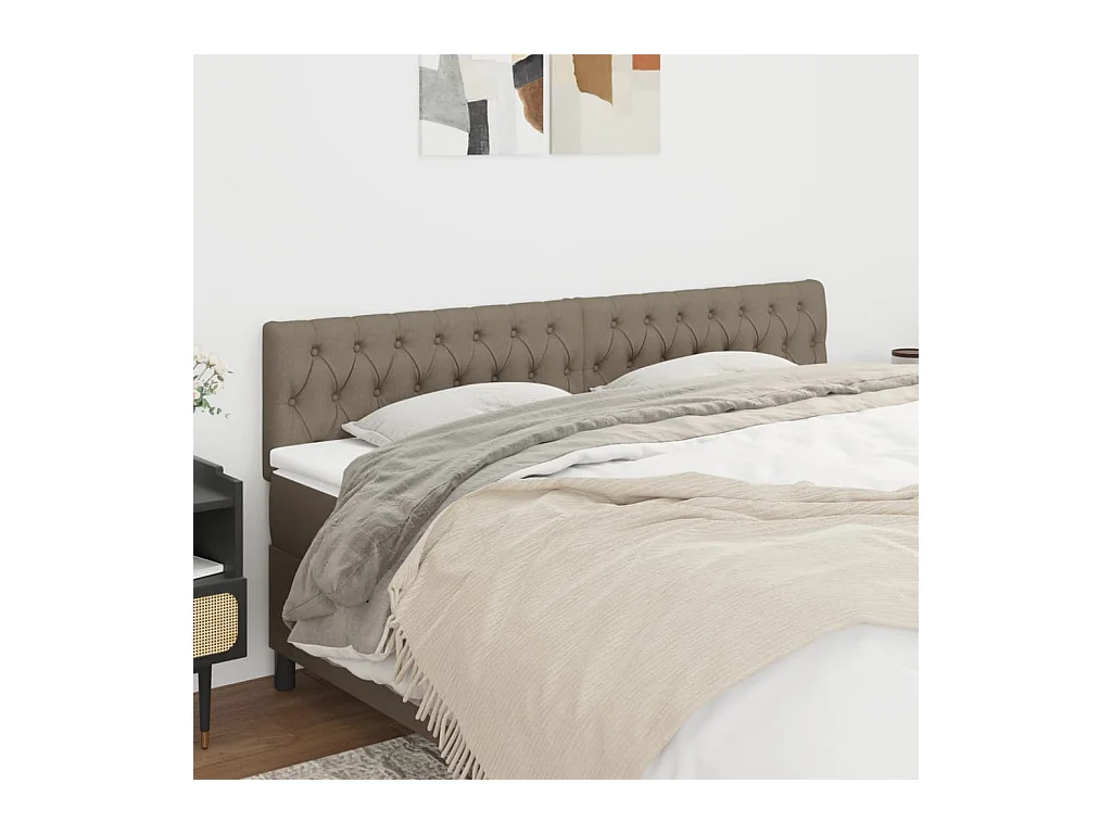 Têtes de lit | Panneaux de tête pour lit Moderne 2 pcs Taupe 100x7x78/88 cm Tissu