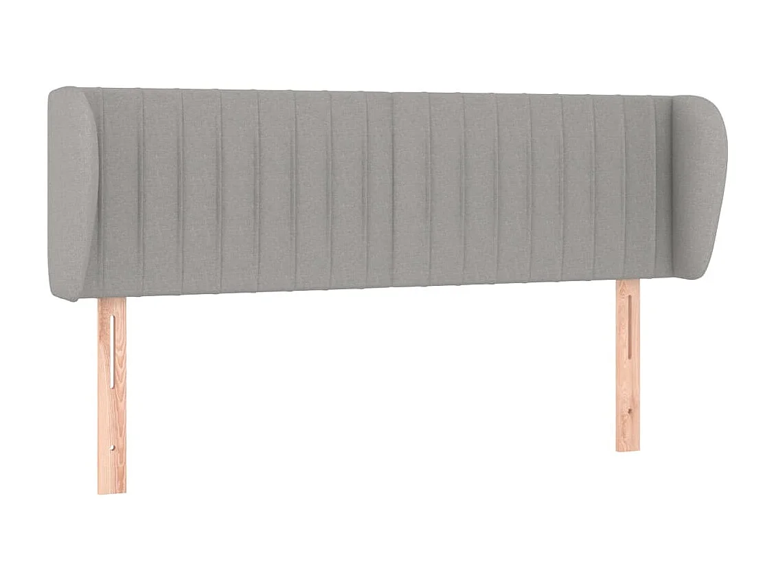 Tête de Lit | Panneau de tête pour lit Moderne avec oreilles Gris clair 147x23x78/88 cm Tissu