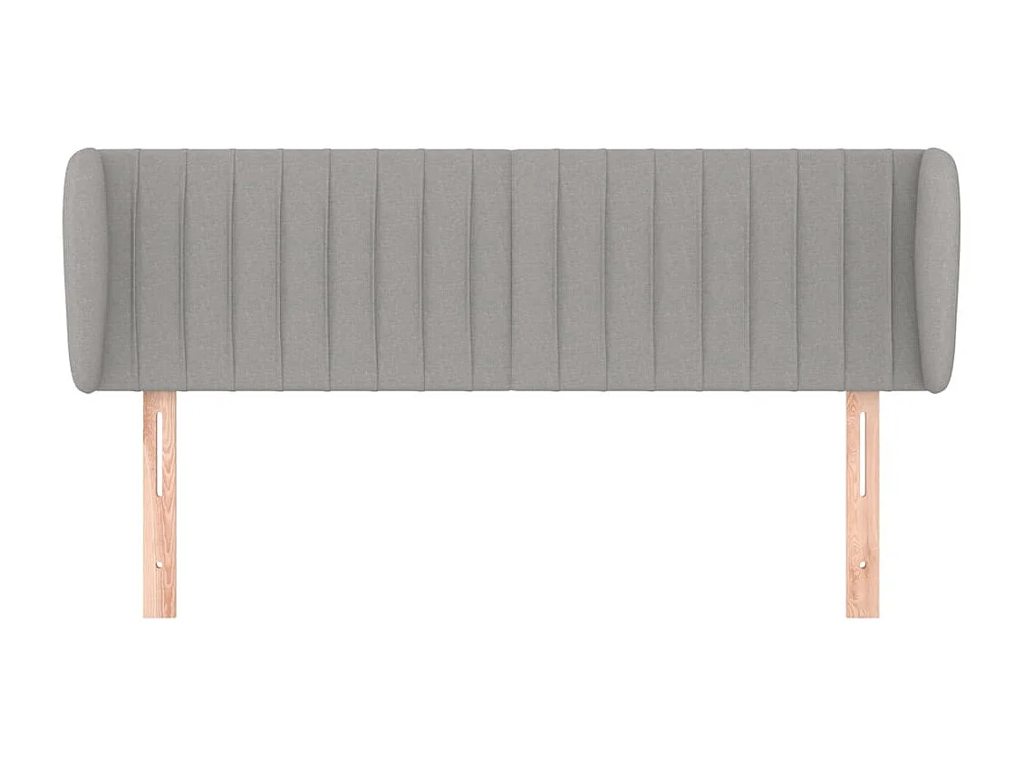 Tête de Lit | Panneau de tête pour lit Moderne avec oreilles Gris clair 147x23x78/88 cm Tissu