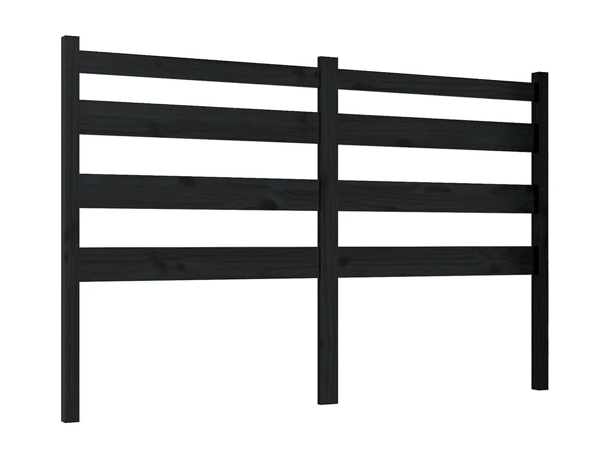 Hoofdbord | Hoofdeinde 206x4x100 cm massief grenenhout zwart