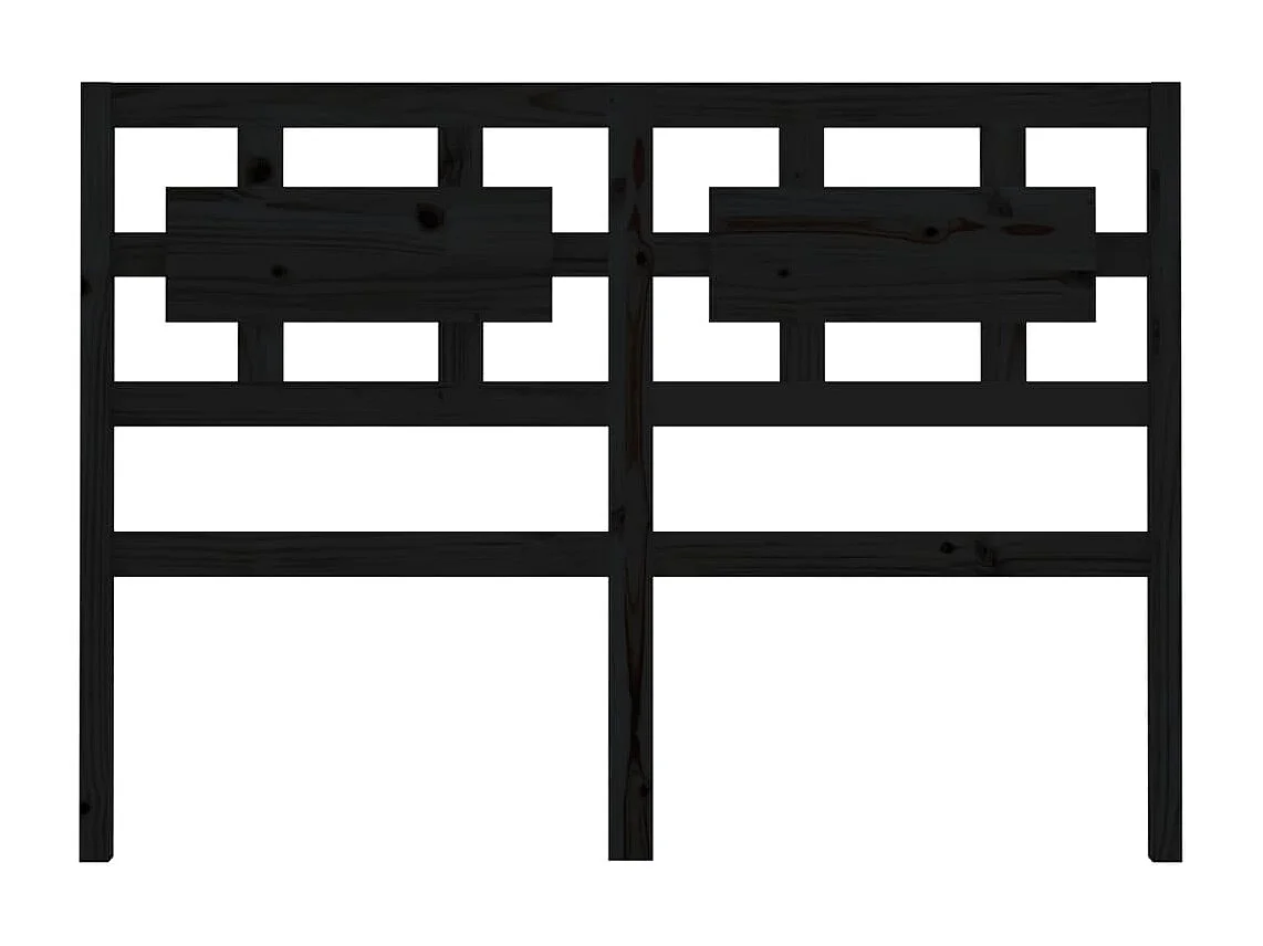 Cabecero de Cama | Cabezal de cama | Mueble de cabecero madera maciza de pino negro 205,5x4x100 cm