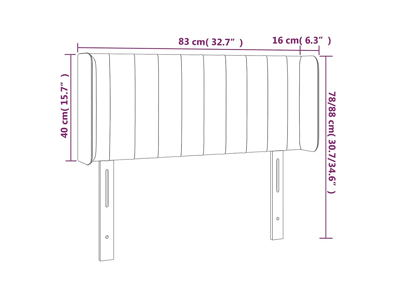 Cabecero | Cabezal de Cama | Mueble cabecero con LED de terciopelo gris oscuro 83x16x78/88 cm