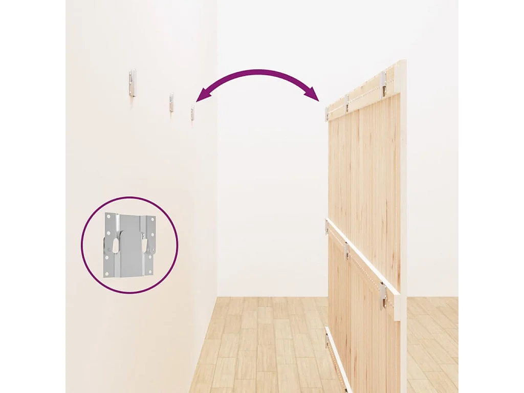 Tête de lit murale | Panneau de tête pour lit Moderne  Blanc 204x3x110 cm Bois massif de pin