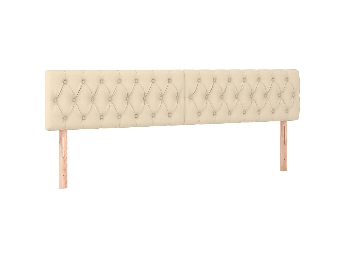 Mueble cabecero | Cabezal de cama | Cabecero con LED de tela color crema 200x7x78/88 cm