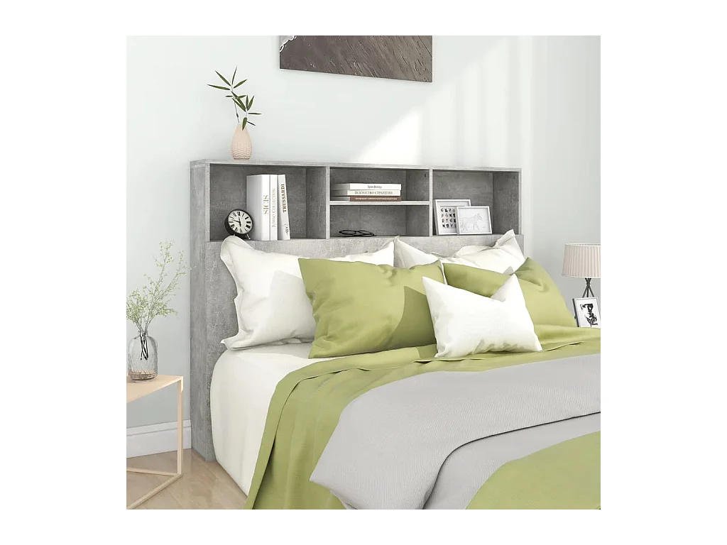 Cabecero de Cama | Cabezal de Cama | Mueble cabecero gris hormigón 140x19x103,5 cm