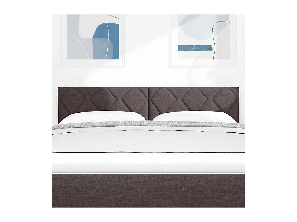 Tête de Lit | Panneau de tête pour lit Moderne avec des lumières à LED Marron 144 cm tissu