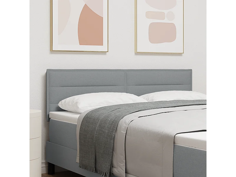 Tête de Lit | Panneau de tête pour lit Moderne Hauteur réglable Manuel Gris clair 160 cm tissu